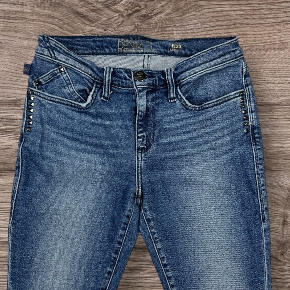 Rock & Republic Women's Fixx Skinny Jeans Medium Wash Raw Hem Sz:6M